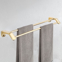 Bathroom towel hanging light luxury gold extended towel rack non-perforated stainless steel single rod small size washcloth double rod