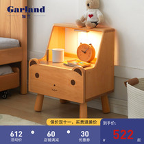 Garland full Wood Childrens bedside table bedroom cartoon shape bedside cabinet boys and girls with night light storage rack