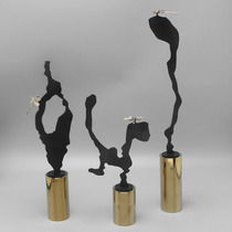 Modern New Chinese Creative Metal Iron Art Alloy TV Cabinet Wine Cabinet Hem Model Room Home Soft Adornment