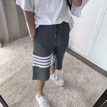 (V2) Thom Browne20 spring and summer new TB four-bar striped waffle mens and womens five-point shorts
