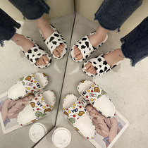 Slippers female summer 2021 new cartoon cute cow home with indoor non-slip bath thick underfloor sandals outside