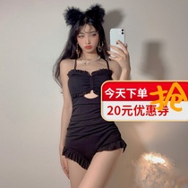 Swimsuit women 2020 Summer new fashion high conservative Korean ins hot spring small breast cover meat belly thin belly