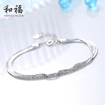 S925 sterling silver bracelet female Korean version simple and wild personality student forest department fashion multi-layer to send girlfriend birthday gift