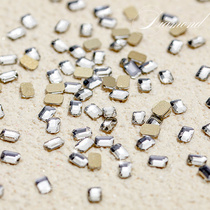 Beauty Nail ornaments Alien flat flat-bottomed Fancy Color Strip Rectangular transparent nail Waterdrill Decorative Sticker glass K9