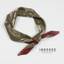  Small square towel female Korean version wild decoration retro literary scarf Autumn and winter British cotton hemp Linen hair band scarf tie