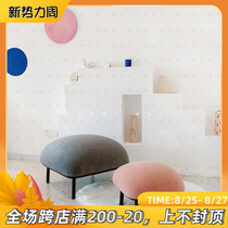  Yayoi Chi original design peach stool goose warm stone stool Small household shoe stool Pink childrens low stool sofa round stool