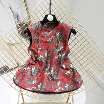 Chinese style disc buckle Republic of China waistcoat Thickened Warm Teenage Girl young Improved Version Vest Qipao Little Padded Jacket