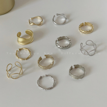 Simple fashion matte ring sexual cold wind ins tide Net red niche design Open index finger ring ring female