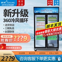 Ear Ling Double Door Refrigerated Display Cabinet Commercial Three Doors Standing Drinks Freezers Fresh fridge LG4-682M2F-E