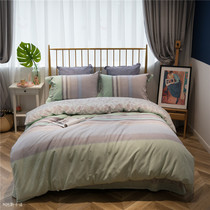 Simple stripes Korean version of Golden Sun cotton four-piece ecological polished thickened bed four-piece Toscano