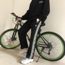 NEEDLES Butterfly Side Striped Breasted Pants Sports fog High Street Pants Casual Pants Straight Loose Men and Women