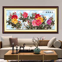 ABV pure cotton classic cross-stitch large flower living room flowers bloom rich national colors and fragrant six-foot peony