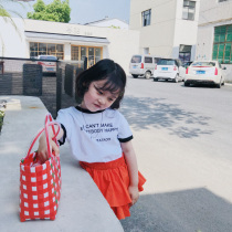 City of beauty girl baby cotton letter T-shirt Joker 2019 summer new girl dress foreign style hipster