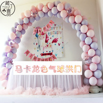 Opening furnishings for childrens baby feast birthday party decoration creative macaron arch balloon chain package