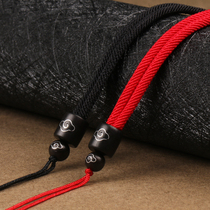 Sandalwood pendant hanging rope with green buckle necklace rope black male and female hanging jade pendant rope emerald Buddha Guanyin pendant rope