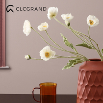 CLC GRAND Small Poppy Flower Emulation Flower Bouquet Pendulum Pieces Living Room Table Fake Floral Floral Decorations Furnishing