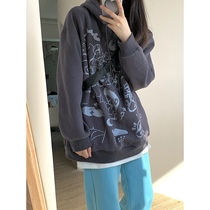 DREAM SEVEN77 Graffiti Even hat ulzzang Clothing Women Loose 2020 Spring Autumn New Gush Blouse