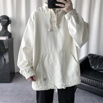 White Pure Hooded Sweatshirt Male Design Sensation with small crowdblouse sun The ancient Fried Street Coat Superior Fan Spring Dress