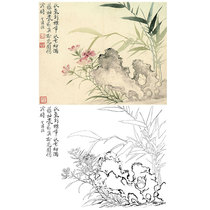 Meticulous painting line draft Yun Shouping bone flower sketch physical print size optional SP15