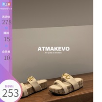 (Lu Xiaopu) Thick-soled sandals for women wearing slippers slopes and cakes shoes 2021 summer leather sandals