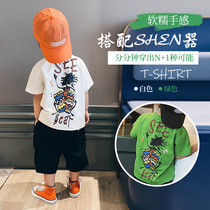 Childrens Short Sleeve Clock 2022 Summer New Boy Short Sleeve T - shirt Baby Half - sleeved Boy Tide T