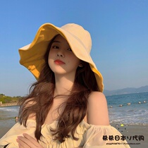 Japanese GP hat womens summer sun hat sunscreen fisherman hat wild big hat brim travel face sun hat