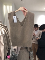 Card its color sweater vest womens clothing V collar shoulder stack wearing spring autumn new imitation raccoon suede Japanese knit small waistcoat