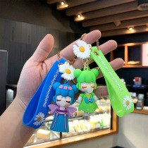 Cartoon Cute Princess Flowers Fairy bag Pendant Female Car Lock Spoon Spoon Chain Delicacy Bag Hang Accessories Small Paparazzi Key Button