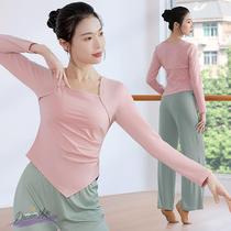 Dance clothes thicken modern practice suits spring Chinese classical dance tops adult body arts examination long sleeve new style