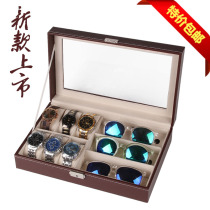 High quality leather watch Storage Box 6 storage box sunglasses glasses 3 collection display box