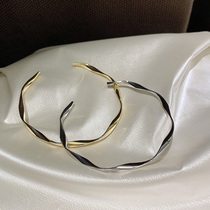 Handan s925 sterling silver light luxury shiny wave bracelet niche design texture bracelet fashion opening adjustment bracelet