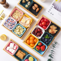 Japanese snack plate Household net red creative personality grid Nuts fruit dried fruit plate Exquisite snack ktv fruit plate