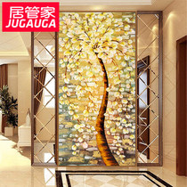 Home Butler imitation color carving fortune tree decorative painting porch seamless mural custom wallpaper wallpaper Wall cloth wall cloth