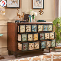 American solid wood drawer chest of drawers painted storage economical frame design locker modern shoe cabinet