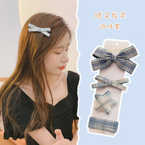 New Japanese jk bow hairclip female college wind side clip on the back of the head Ins hairpin sweet clip headdress