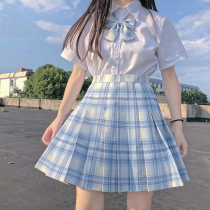 Spot jk uniform suit Genuine grid skirt Original full set of school short skirt Student skirt College style class dress summer