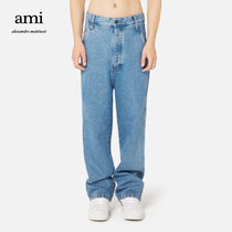 The AMI mens and womens classic designer cotton casual minimalist trend jeans trousers