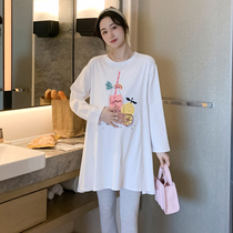 Pregnant Woman Spring Clothing Fashion Big Code Loose Medium Long Sleeve T-shirt 2022 New Casual Hot Mother With Pregnant Blouse
