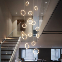 Nordic Living Room Dining Room Large Chandelier Brief Modern Atmospheric Duplex Stairway Light Light Lavish Creative Personality Villa Lamps