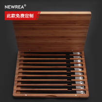 NEWREA New superior ebony chopsticks luxury cruise ship treasures collection hardness up to 5 degrees like rhino horn
