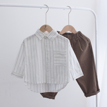 Childrens shirt mens long sleeve 2020 Spring and Autumn new cotton cotton Korean personality tide baby shirt baby shirt