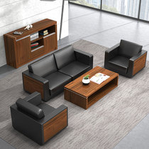 Office sofa tea table combination simple modern reception sofa tea table set business reception sofa three people