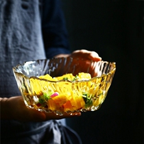 Exit Creative Day Style Large Size Glass Bowl Glacier Large Bowl Salad Bowl Sweet bowl Vegetable Water Fruit Dish Bowl Tea Wash