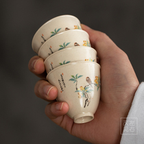 Japanese Grass Wood ash retro handmade tea cup ceramic tea cup home kung fu tea set Single Cup master tea bowl Cup