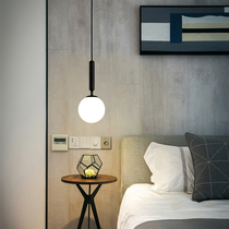 Nordic bedroom bedside chandelier Modern minimalist restaurant bar light Personality creative three-headed glass ball small chandelier