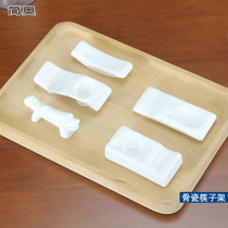 Chopsticks rack pure white bone china chopsticks frame Hotel tableware table Tangshan bone china faucet unicorn dual-purpose spoon rack