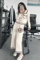 Sandro moscoloni2020 Spring Xiao Xiang Knitted Wide Leg Pants Set Goddess Fan Yujie Two-Piece Set for Women