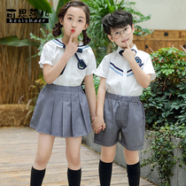 Primary and secondary school students summer uniforms class uniforms British academy childrens costumes performance suits sports suits