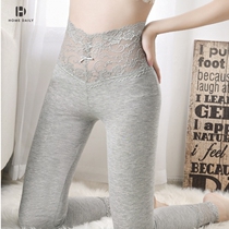 Modell hit bottom pants woman outside wearing spring and autumn with high waist elastic lace slim fit for sexy autumn and winter warm autumn pants