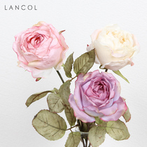 Lancol retro emulated dry flower rose home living room Decorative Flowers restaurant Desktop Flowers Shop Windows Fake Silk Flowers